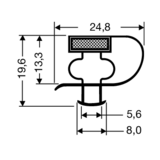 Refrigeration Magnetic Gasket 323-M (2.55M Lengths)