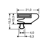 Refrigeration Magnetic Gasket 370-MS (2.55M Lengths)