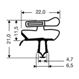 Refrigeration Magnetic Gasket 416-M (2.55M Lengths)